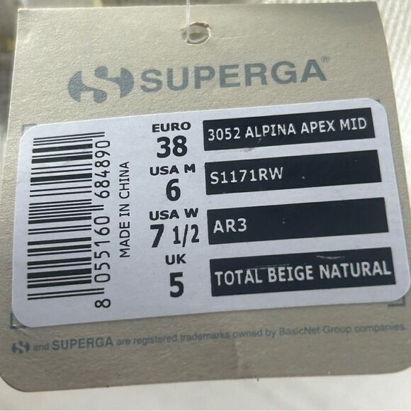 Superga 3052 Alpina Apex Mid Women’s Ankle Boots Natural Beige Size 7.5 - Picture 8 of 8